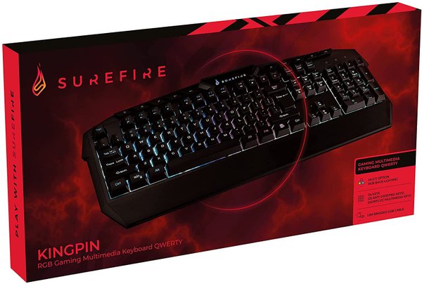 SureFire KingPin RGB Gaming Multimedia Keyboard UK English QWERTY