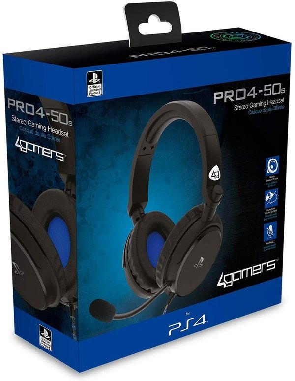4Gamers PRO4-50s Officially Licensed PS4/PS5 Stereo Gaming Headset - Black
